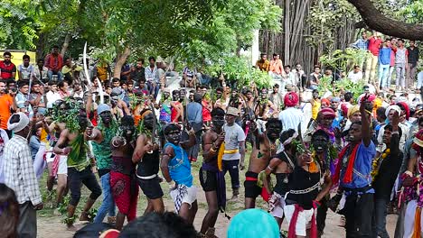 Local-celebration-with-swords-in-Udaipur,-India