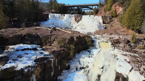 Aeria-view-beautiful-icy-stream-in-the-North-Minnesota