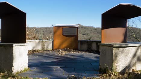 Mirador-da-Fraga-in-serene-Galician-woods,-san-xoan-de-rio,-ourense,-spain