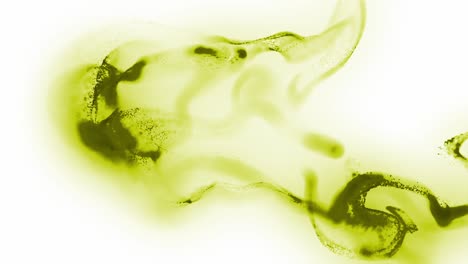 Gelbe-Tinte-Oder-Andere-Flüssigkeitswolke,-Die-Sich-Auf-Einer-Weißen-Oberfläche-Ausbreitet