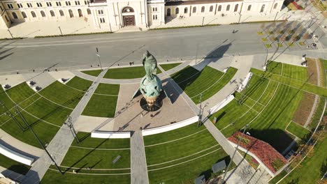 Monument-of-Stefan-Nemanja,-Belgrade,-Serbia