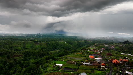 Cloudy-Over-The-Highlands-Near-The-Abandoned-Site-Of-Hotel-Pondok-Indah-Bedugul-In-Bali,-Indonesia