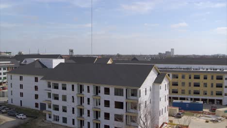 Establishing-drone-shot-of-new-housing-construction-in-East-Houston,-Texas