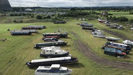 Redhill-marina-aerial-view-over-narrow-boats-and-barge-collection-store-on-Nottingham-site