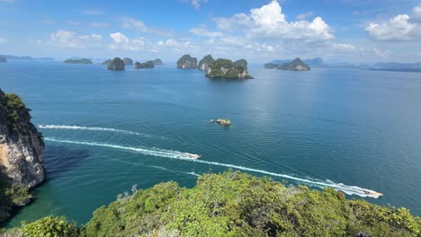 Mar-De-Andamán-Al-Sur-Del-Golfo-Tailandia-Islas-De-Piedra-Caliza-Establecer-Vista-Desde-Arriba