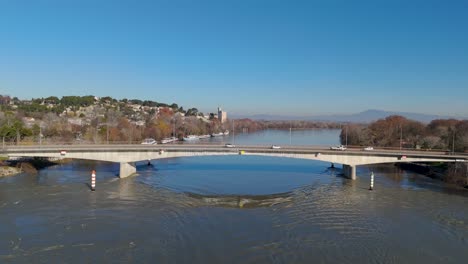 Aerial-above-scenic-landscape-and-the-Rhône-river-in-Avignon-France