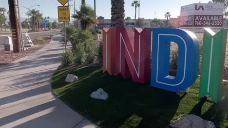 Indio,-California-large-multi-colored-letters-with-gimbal-video-panning-left-to-right