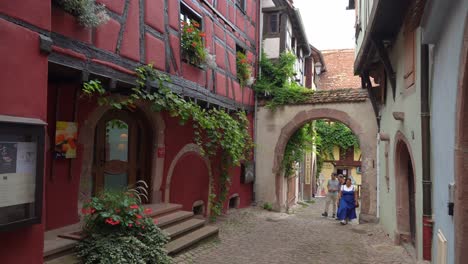 On-each-side-of-the-main-street-of-Riquewihr,-there-are-quite-a-number-of-beautiful-hidden-little-streets