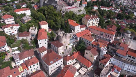 Aerial-View-of-Herceg-Novi-Old-Town,-Montenegro