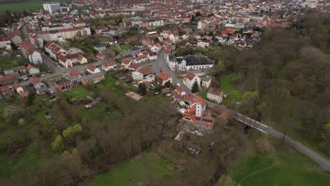 Aerial-shot-of-little-german-town