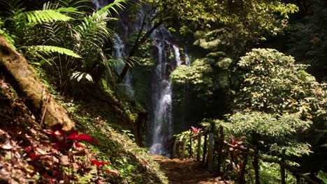 Stunning-Waterfall-Banyu-Wana-Amertha-In-Tropical-Rainforest-In-Bali,-Indonesia