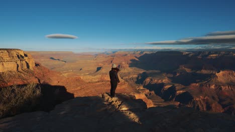 One-young-woman-at-Grand-Canyon,-Arizona