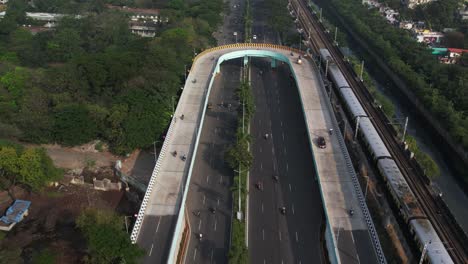 Aerial-video-of-U-turn-Bridge-of-Chennai