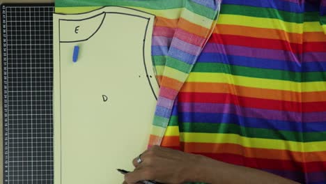 Person,-Die-Kleidung-Aus-Regenbogenstoff-Herstellt