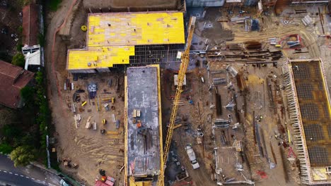 Construction-Crane-and-Workers-Top-View