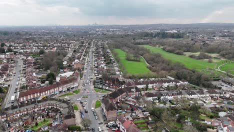 Streets-and-roads-Southgate-North-London-UK-drone,aerial-high-pov