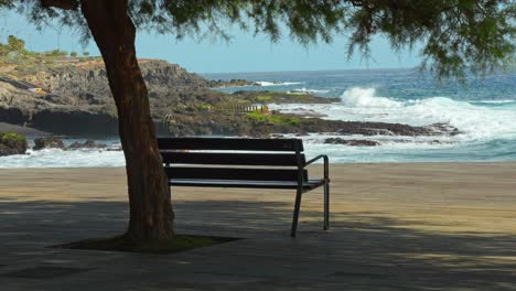 Secluded-Ocean-View-Bench-Overlooking-Tenerife-Waves:-Reflective-Moments-Alone