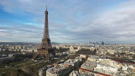 Tour-Eiffel-Y-Vista-Panorámica-De-París,-Francia.