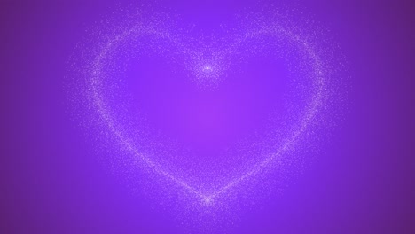 Love-heart-sparkle-glowing-firework-animation-shape-symbol-shooting-and-disappearing-on-gradient-colour-background-purple-white