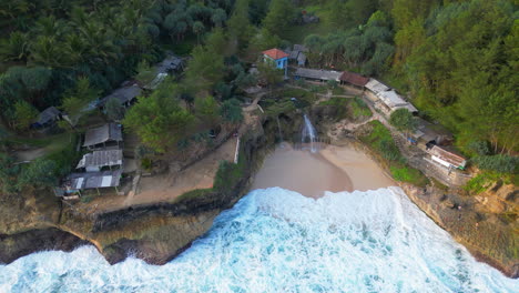 Remote-Banyu-Tibo-Beach-Gets-Pounded-By-Waves-On-South-Java-Coast-While-Drone-Descends