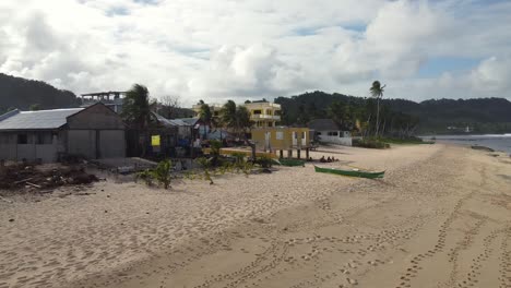 Beach-landscape-with-palm-trees-on-sunny-day-in-Philippines