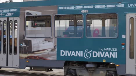 Pedestrians-And-Tram-At-Milan,-Italy