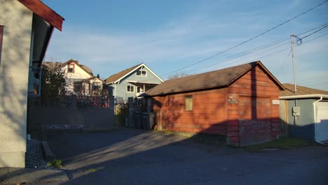 A-View-of-Standard-Residences-in-East-Vancouver,-British-Columbia,-Canada---Medium-Shot