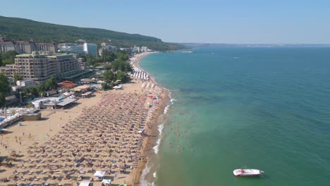Flying-over-The-Black-Sea-in-Bulgaria---Golden-Sands---4K-Cinematic-Drone-Shot