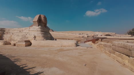 Epische-Landschaft-Der-Alten-ägyptischen-Sphinx-An-Einem-Hellen,-Sonnigen-Tag