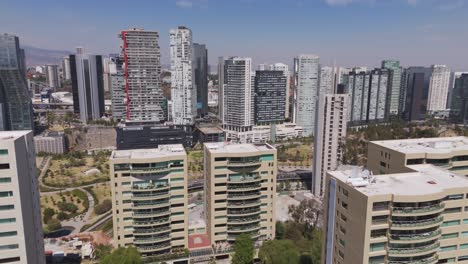Aerial-View-of-Buildings-in-Santa-fe-Mexico,-near-la-mexicana
