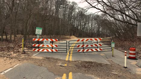 Tracking-along-the-road-closed-for-Winter