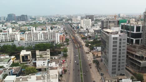 Luftaufnahme-Einer-Drohne-Für-Ein-Gebäude-In-Der-Stadt-Taramani-In-Chennai