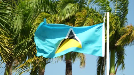 Saint-Lucia-flag-waving-in-the-wind