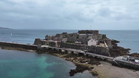 Drone-Shot,-Castle-Cornet,-St