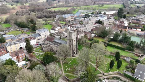 St-Nicholas-Church,-Sevenoaks-UK-drone,aerial