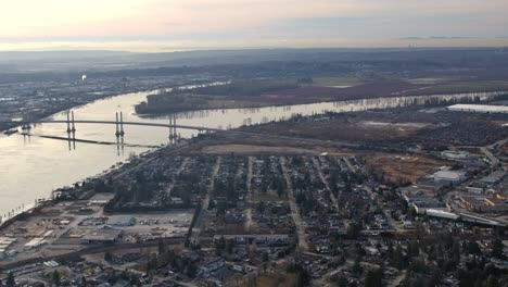 Metro-Vancouver-with-Fraser-River-and-Golden-Ears-Bridge-AERIAL