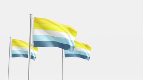 Ukraine,-Krim,-Russland:-Flagge-Zusammen-Als-Symbol-Des-Friedens-Und-Der-Beendigung-Des-Krieges-In-3D-Rendering-Animation-Mit-Weißem-Hintergrund