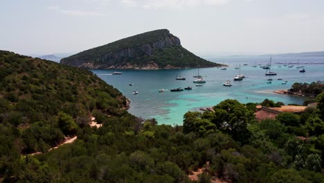 Saborea-El-Encanto-De-Spiaggia-Di-Cala-Moresca,-Donde-Las-Arenas-Prístinas-Se-Encuentran-Con-Aguas-Azules-En-Un-Tranquilo-Oasis-Costero