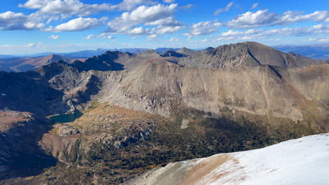 Mount-Sherman-Quandary-Rocky-Mountains-14er-landscape-Kite-Lake-Mount-Lincoln-loop-fourteener-hiking-trail-top-of-Rocky-Mountains-Colorado-Bross-Cameron-Democrat-Grays-Torreys-peak-morning-pan-left