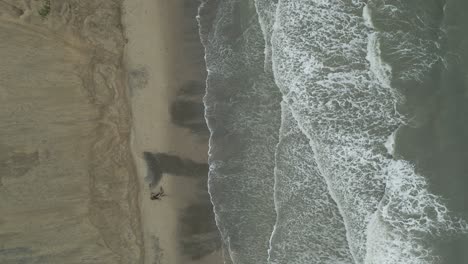 Waves-Splashing-On-Pale-sand-At-Curracloe-Beach-On-Stormy-Weather-In-County-Wexford,-Ireland