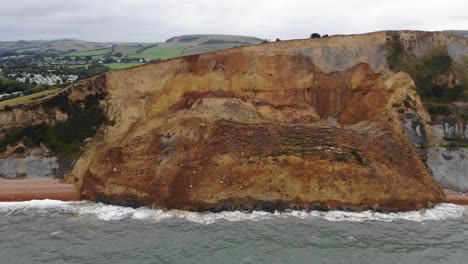 Aerial-paralax-shot-of-the-Major-Cliff-land-fall-at-Seatown-Dorset-England