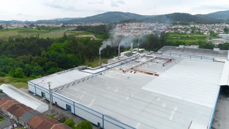 Industrial-furnace-chimneys-Aerial-View