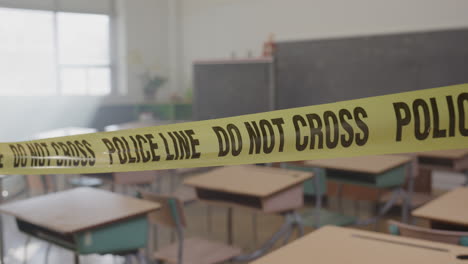 Handheld-classroom-crime-scene-shot