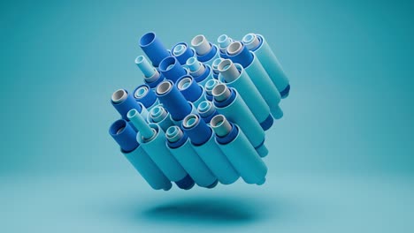 Tubos-Azules-Formando-Un-Puño-En-Animación-3d-En-Bucle