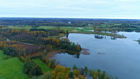 Aerial-natural-freshwater-lake-green-nature-forest-wonderful-landscape