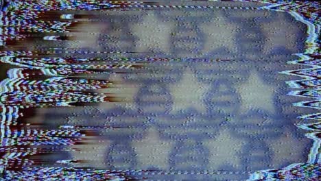 Fast-zoom-out-from-extreme-closeup-of-one-dollar-bill-with-glitching-blue-green-static-noise