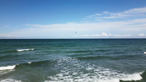 waves-in-the-sea,-sailing-in-the-sea,-sea-view,-baltic-sea,-warnemünde,-drone