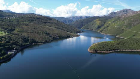 Lake-in-Peneda-Geres-National-Park-in-North-Portugal---Aerial-4k