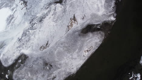 Frozen-Water-Surface-In-Winter.-aerial-topdown-shot