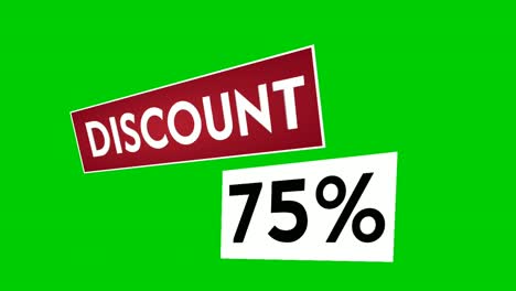 Discount-75%-percent-text-animation-motion-graphics-suitable-for-your-flash-sales,black-Friday,-shopping-projects-business-concept-on-green-screen